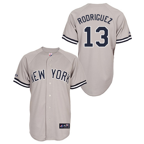 alex Rodriguez #13 Youth Baseball Jersey-New York Yankees Authentic Road Gray MLB Jersey - Click Image to Close